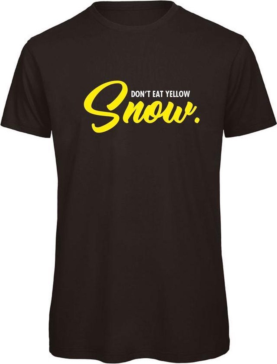   zwart XXL - Don’t eat yellow snow -   | Foute apres ski outfit | kleding | verkleedkleren | wintersport t-shirt | wintersport dames en heren